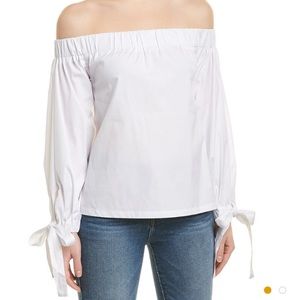 7 for All Mankind: Off-the-Shoulder Tie Shirt